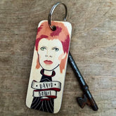 Wot Ma Like David Bowie Wooden Keyring